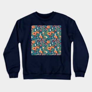 Poppy Flowers Pattern Crewneck Sweatshirt